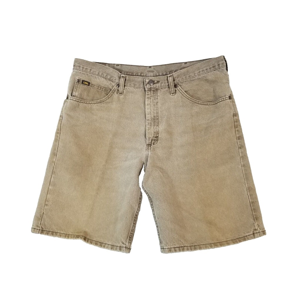 Lee denim jean shorts men's 38x11 brown cotton retro‎